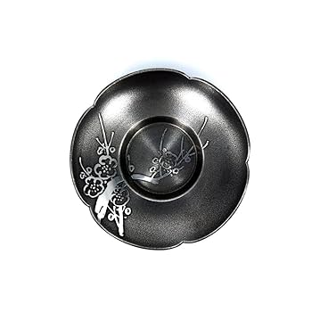 Amazon.co.jp: 岡田園 煎茶道具 茶托 五君子 梅型 上錫 3.3寸 5